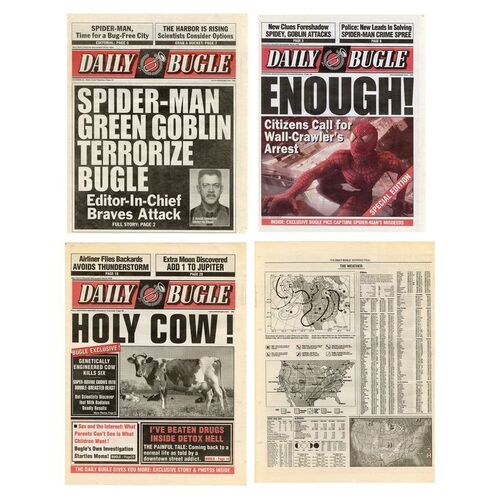 Lot # 675: SPIDER-MAN (2002) - Three Daily Bugle Newspapers