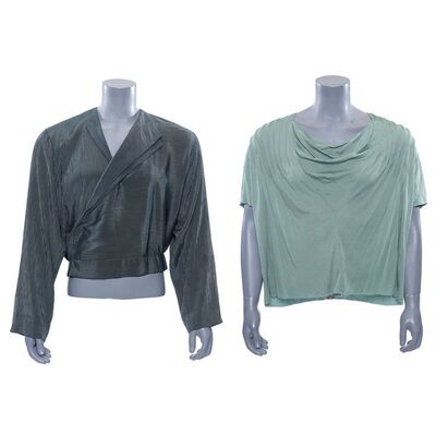 Lot # 735: STAR TREK: THE NEXT GENERATION (T.V. SERIES, 1987 - 1994) - Pair of Captain Jean-Luc Picard's (Patrick Stewart) Green Civilian Tunics