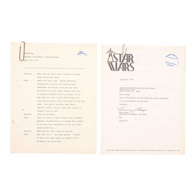 Lot # 782: STAR WARS: A NEW HOPE (1977) - Charles Lippincott Collection: Charles Lippincott Collection: Set of Production Documents on Music and Sound Effects