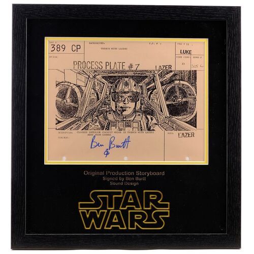 Lot # 783: STAR WARS: A NEW HOPE (1977) - Ben Burtt-Signed Production Storyboard