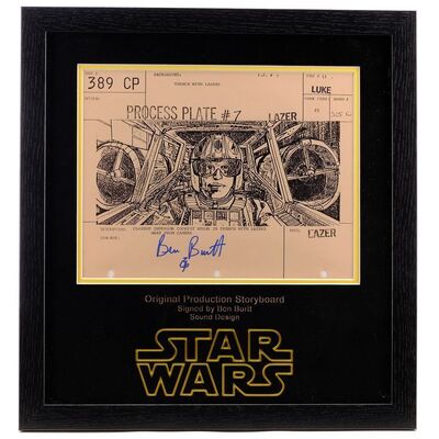 Lot # 783: STAR WARS: A NEW HOPE (1977) - Ben Burtt-Signed Production Storyboard