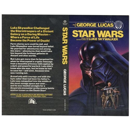 Lot # 790: STAR WARS: A NEW HOPE (1977) - Charles Lippincott Collection: Star Wars Novel Cover Proof