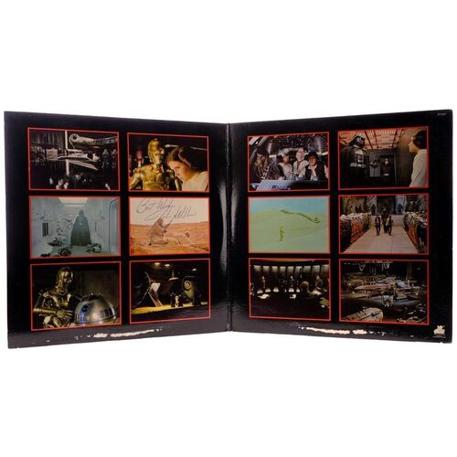 Lot # 792: STAR WARS: A NEW HOPE (1977) - Promotional Copy of Dual-LP Soundtrack with Poster and Insert Hand-Signed by John Williams