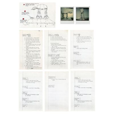Lot # 799: STAR WARS: THE EMPIRE STRIKES BACK (1980) - Printed AT-AT Model Design with Hand-Drawn Case Design and Polaroids