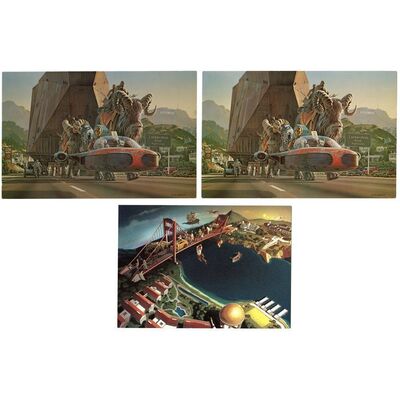 Lot # 835: LUCASFILM - Pair of 1979 "We're Moving!" Cards and 2004 Holiday Card