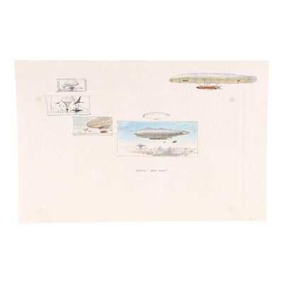 Lot # 842: Star Wars: The Illustrated Universe - Bespin Tour Ship Thumbnail Sketches Hand-Drawn by Ralph McQuarrie