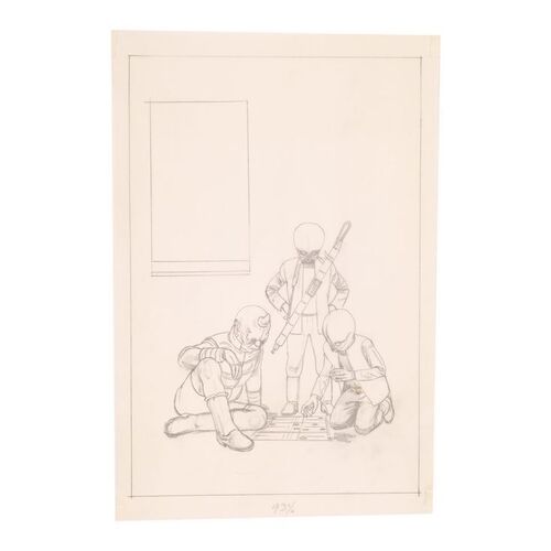 Lot # 843: STAR WARS: THE MOS EISLEY CANTINA POP-UP BOOK (1995) - Cantina Aliens Page Drawing Hand-Drawn by Ralph McQuarrie