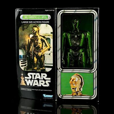 Lot # 855: STAR WARS TOYS - Howard Kazanjian Collection: See-Threepio (C-3PO) Large Size Action Figure - Sealed