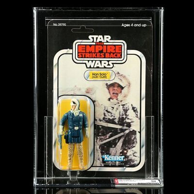 Lot # 859: STAR WARS TOYS - Han Solo (Hoth Outfit) ESB31A AFA 80