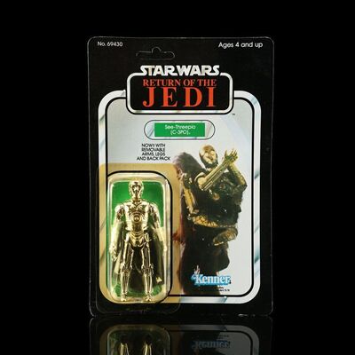 Lot # 874: STAR WARS TOYS - Howard Kazanjian Collection: See-Threepio (C-3PO) ROTJ77A