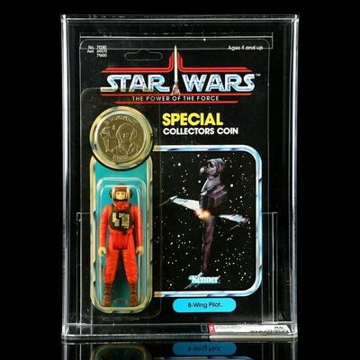 Lot # 881: STAR WARS TOYS - B-Wing Pilot POTF92A AFA 85Y