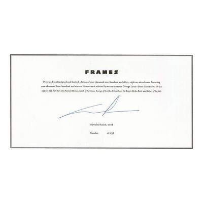 Lot # 883: STAR WARS: FRAMES (2011) - George Lucas-Signed "Star Wars: Frames" Bookplate