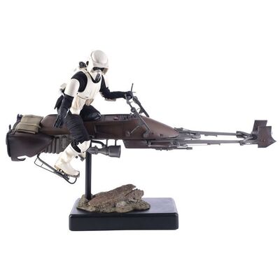 Lot # 886: STAR WARS: RETURN OF THE JEDI (1983) - Sideshow Premium Format Speeder Bike and Biker Scout