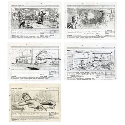 Lot # 912: SUPERMAN II (1980) - Set of Five Hand-Drawn Storyboards
