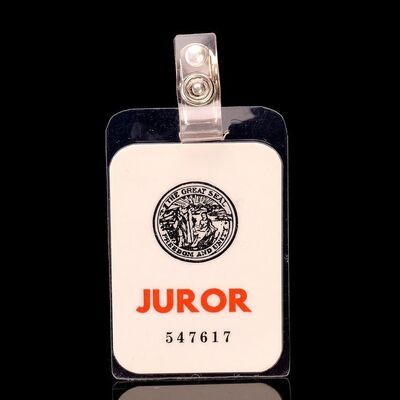 Lot # 918: TALES FROM THE CRYPT (T.V. SERIES, 1989 - 1996) - Hung Juror Badge