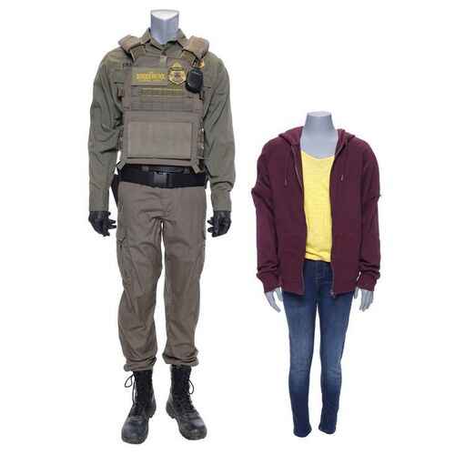 Lot # 935: TERMINATOR: DARK FATE (2019) - Rev-9's Border Patrol Costume and Dani's Captured Costume