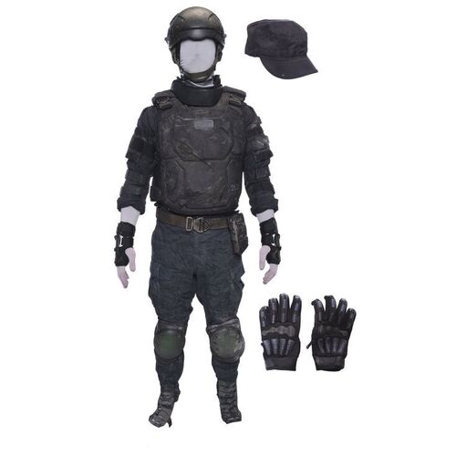 Lot # 939: TERMINATOR: DARK FATE (2019) - Future War Soldier Costume with Light-Up Helmet