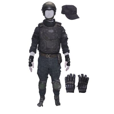 Lot # 939: TERMINATOR: DARK FATE (2019) - Future War Soldier Costume with Light-Up Helmet