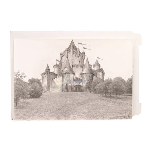Lot # 1020: WILLOW (1988) - Oversize Photograph with Hand-Drawn Tir Asleen Castle Concept Art by Allan Cameron