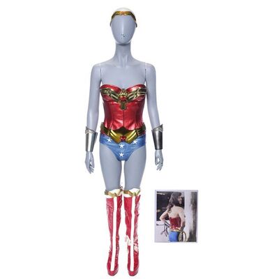 Lot # 1025: WONDER WOMAN (T.V. MOVIE, 2011) - Wonder Woman's (Adrianne Palicki) Costume with Prototype Boots and Signed Autograph