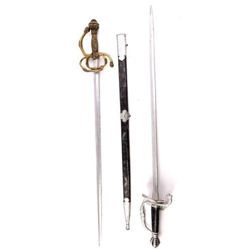 Lot # 1040: LEGEND OF ZORRO, THE (2005) - Zorro (Antonio Banderas) and Count Armand's (Rufus Sewell) Stunt Swords with Stunt Sheath
