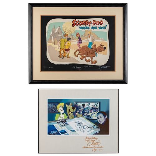 Lot # 10: Framed and Signed "Scooby-Doo - Where Are You!" Limited
Edition Serigraph HC #12/25 with Framed and Signed "Scooby Meets Iwao" Print