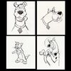 Lot # 14: Set of Four Hand-Drawn Iwao Takamoto Scooby-Doo and Tom Cat Sketches (circa 2000s)