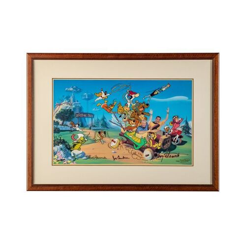 Lot # 20: Framed and Signed "40 Years of Hanna-Barbera Cartoons" Limited Edition Cel HC #5/20