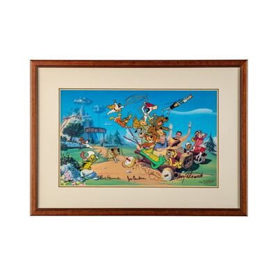 Lot # 20: Framed and Signed "40 Years of Hanna-Barbera Cartoons" Limited Edition Cel HC #5/20