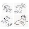 Lot # 31: Set of Four Hand-Drawn Iwao Takamoto Tom, Jerry, Yogi, and Boo Boo Sketches (circa 2000s)