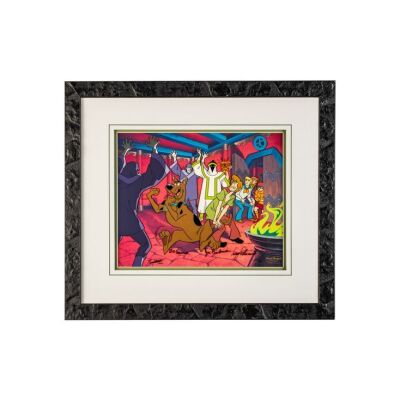 Lot # 55: Framed and Signed Scooby-Doo "Mystery Mask Mix Up" Limited Edition Cel HC #1/10