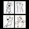 Lot # 61: Set of Four Hand-Drawn Iwao Takamoto Scooby-Doo and Yogi Bear Sketches (circa 2000s)