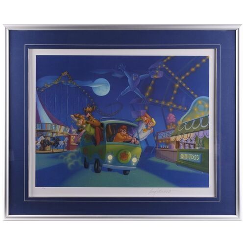 Lot # 65: Framed and Signed Scooby-Doo "At the Carnival" Limited Edition Lithograph AP #1/25