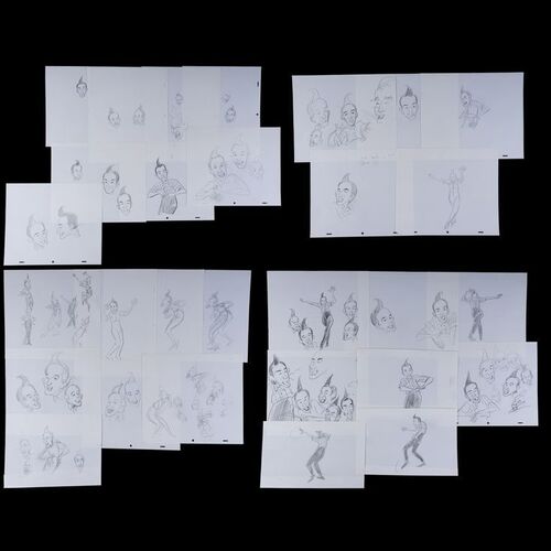 Lot # 69: Set of 29 Ed Grimley Hand-Drawn Sketches (as Portrayed by Martin Short)