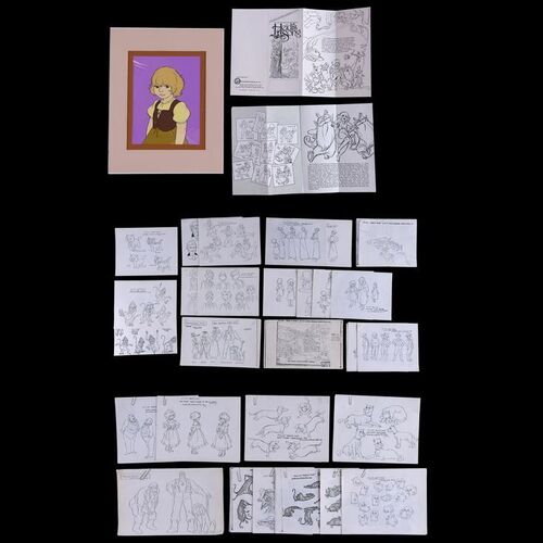 Lot # 77: Set of Heidi's Song Storyboard Photocopies with Promo Cel and Pamphlet
