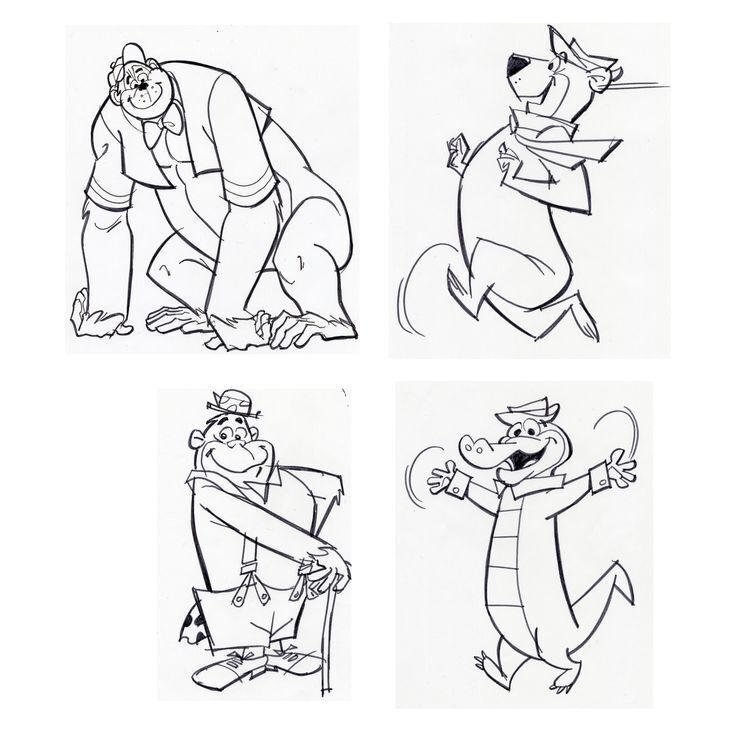 Lot # 94: Set of Four Hand-Drawn Iwao Takamoto Magilla Gorilla, Wally ...