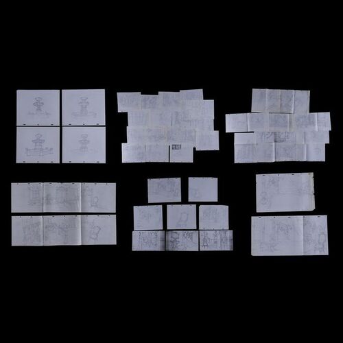 Lot # 114: Set of 39 Heidi's Song House Hand-Drawn Production Sketches and 5 Photocopies