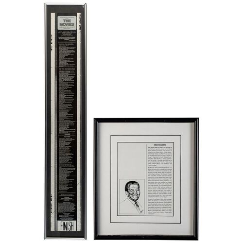 Lot # 129: Framed Iwao Takamoto's "Famous Historic Moments" Article and Framed The Movies - A Compilation of Extraordinary Excerpts