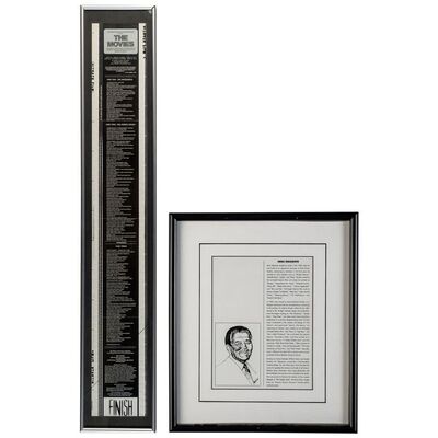 Lot # 129: Framed Iwao Takamoto's "Famous Historic Moments" Article and Framed The Movies - A Compilation of Extraordinary Excerpts