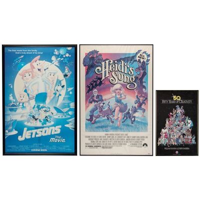 Lot # 139: Framed Hanna Barbera - 50 Years of Creativity, Heidi's Song, and the Jetsons Movie Posters