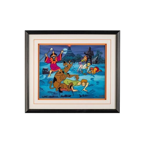 Lot # 143: Framed and Signed Scooby-Doo "A Tiki Scare Is No Fair" Limited Edition Cel HC #3/10
