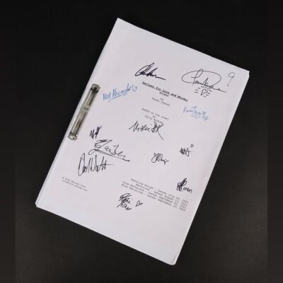 Lot #23 - RECIPES FOR LOVE AND MURDER (T.V. SERIES, 2022 -) - Maria Doyle Kennedy's Cast Autographed Script Episode 109 'Scrambled Eggs'