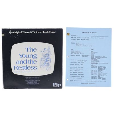 Lot #5: Young and the Restless Episode One Photocopied Script with Original Theme Score Album