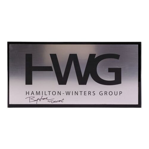 Lot #13: Bryton James-Signed Hamilton-Winters Group Door Sign