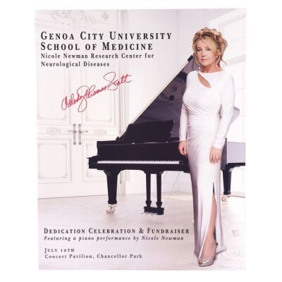 Lot #30: Nikki Newman's (as played by Melody Thomas Scott) Signed Genoa City University School of Medicine Fundraiser Sign