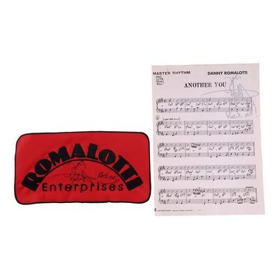 Lot #31: Danny Romalotti's (as played by Michael Damin) Sheet Music and Signed Romalotti Enterprises Banner