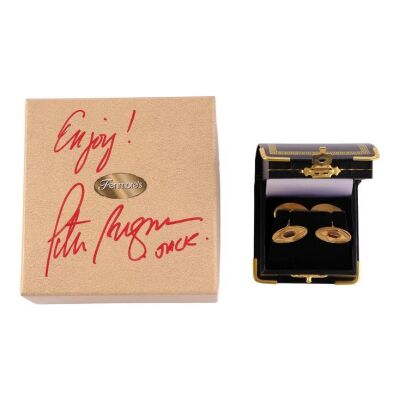 Lot #43: Jack Abbott's (as played by Peter Bergman) Cufflinks and Signed Box