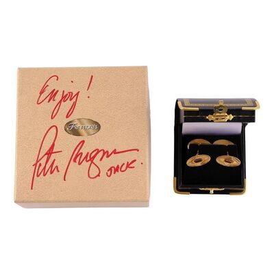 Lot #43: Jack Abbott's (as played by Peter Bergman) Cufflinks and Signed Box