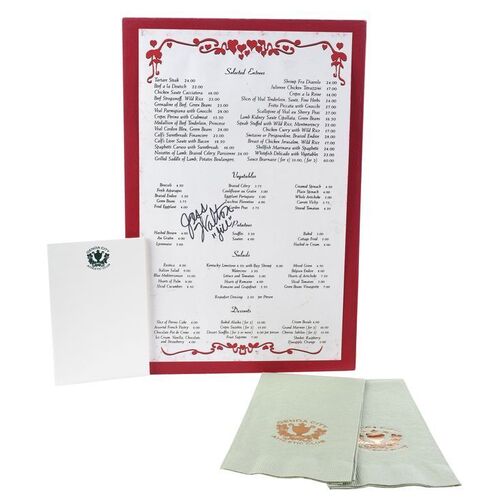 Lot #51: Cast-Signed Genoa City Athletic Club Menu, Notepad, and Napkins