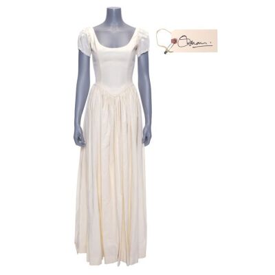 Lot #52: Sharon Collins' (as played by Sharon Case) Prototype Muslin Wedding Dress with Signed Tag
